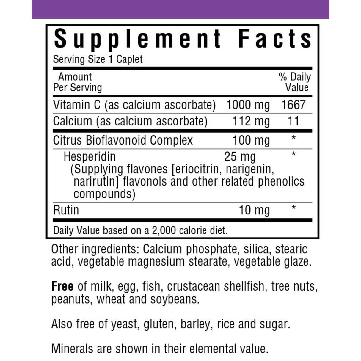 Bluebonnet Buffered Vitamin C-1000 mg - Caplets - Haz Tu Pedido