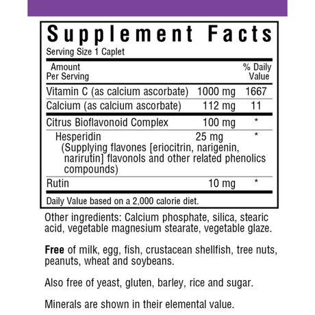 Bluebonnet Buffered Vitamin C-1000 mg - Caplets - Haz Tu Pedido