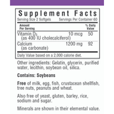 Bluebonnet Milk-Free Calcium 1200 mg Plus Vitamin D3 - Softgels - Haz Tu Pedido