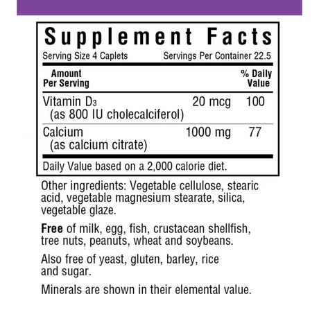 Bluebonnet Calcium Citrate Plus Vitamin D3 - Caplets - Haz Tu Pedido