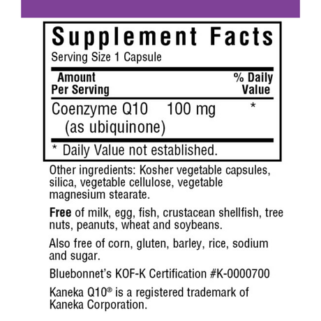 Bluebonnet CoQ10 - 100 mg - Vegetable Capsules - Haz Tu Pedido