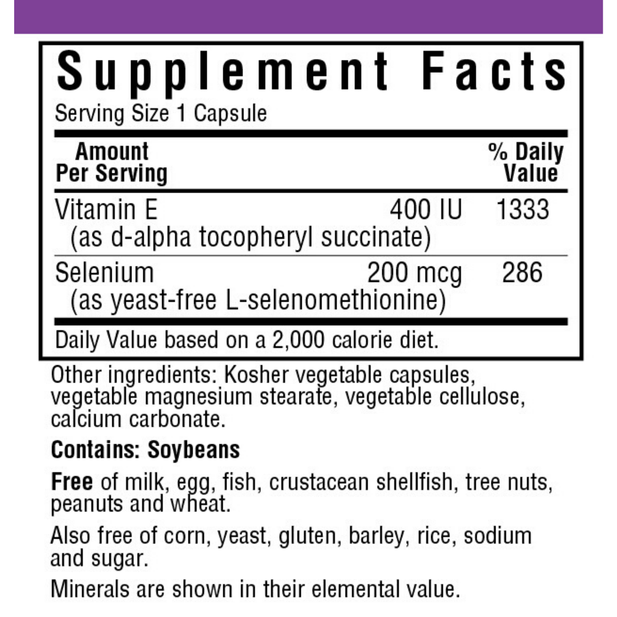 Bluebonnet Dry E-400 IU Plus Selenium - Vegetable Capsules - Haz Tu Pedido