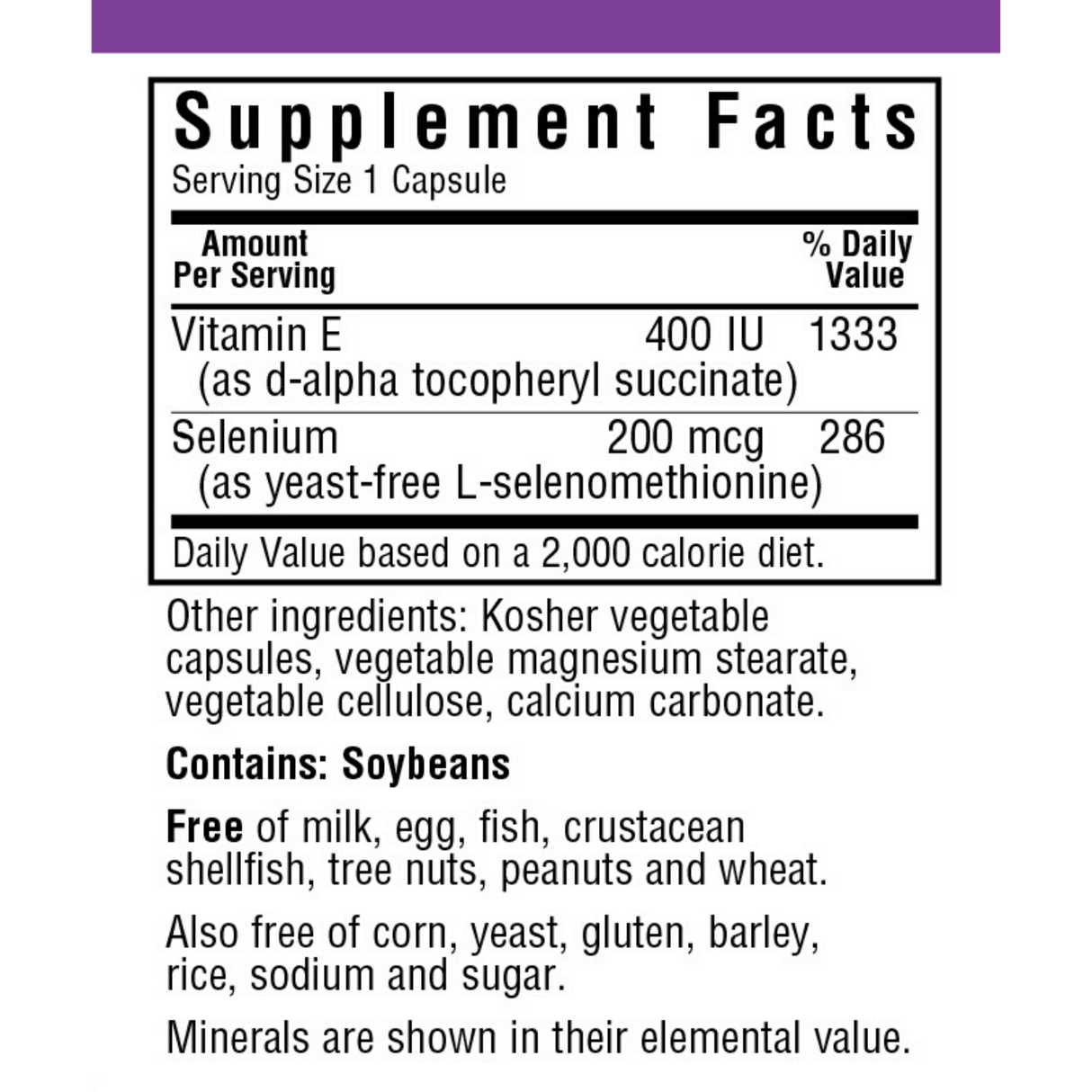 Bluebonnet Dry E-400 IU Plus Selenium - Vegetable Capsules - Haz Tu Pedido
