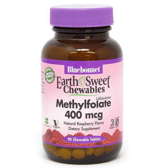Bluebonnet EarthSweet Chewables CellularActive Methylfolate - 90 Tabletas Masticable - Haz Tu Pedido