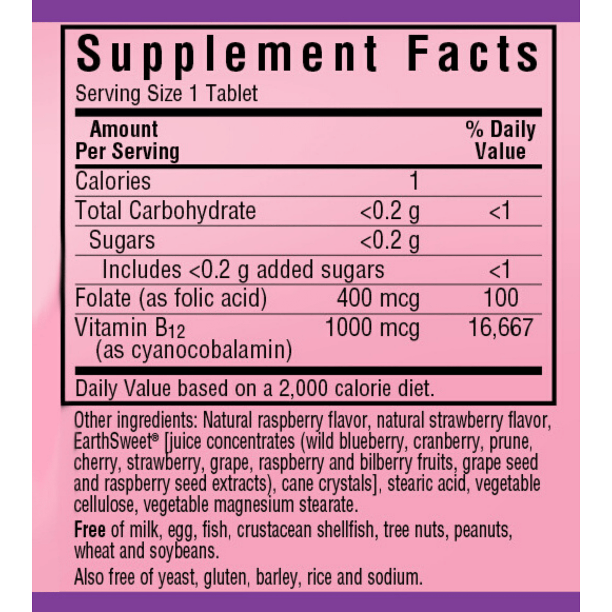 Bluebonnet EarthSweet Chewables Vitamin B12 & Folic Acid - Haz Tu Pedido