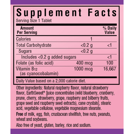 Bluebonnet EarthSweet Chewables Vitamin B12 & Folic Acid - Haz Tu Pedido