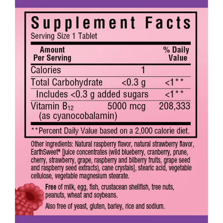 Bluebonnet EarthSweet Chewables Vitamin B12 - 5000 mcg - Chewable Tablets - Haz Tu Pedido