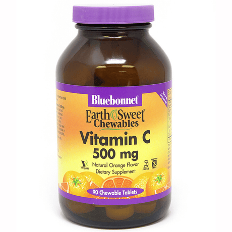 Bluebonnet EarthSweet Chewables Vitamin C - 500 mg - 90 Tabletas Masticable - Naranja - Haz Tu Pedido