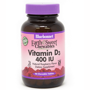 Bluebonnet EarthSweet Chewables Vitamin D3 - 400 IU - 90 Tabletas Masticable - Frambuesa - Haz Tu Pedido
