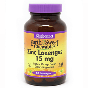 Bluebonnet EarthSweet Chewables Zinc Lozenges - 60 Pastilla Masticables - 15 mg - Naranja - Haz Tu Pedido