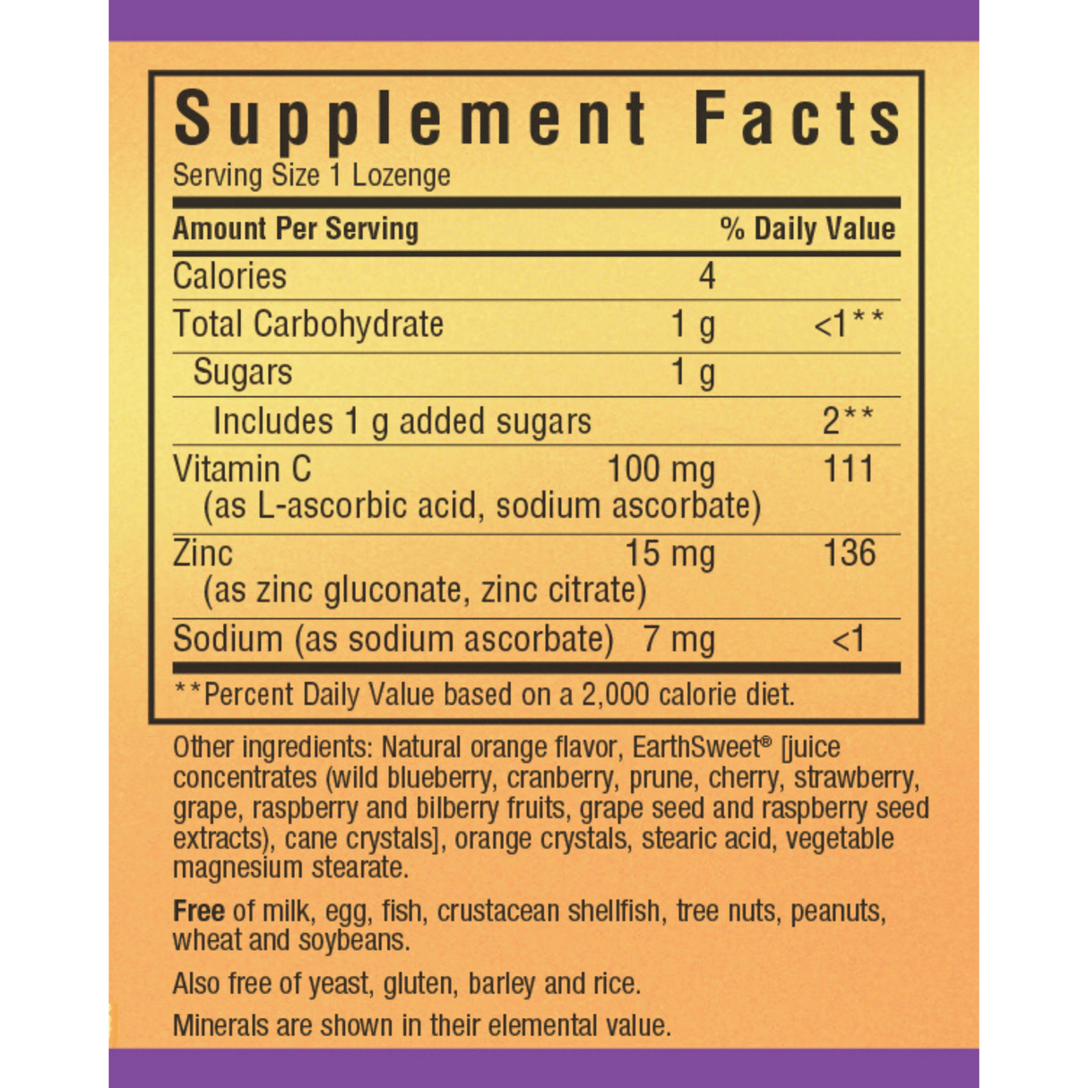 Bluebonnet EarthSweet Chewables Zinc Lozenges - 60 Pastilla Masticables - 15 mg - Naranja - Haz Tu Pedido