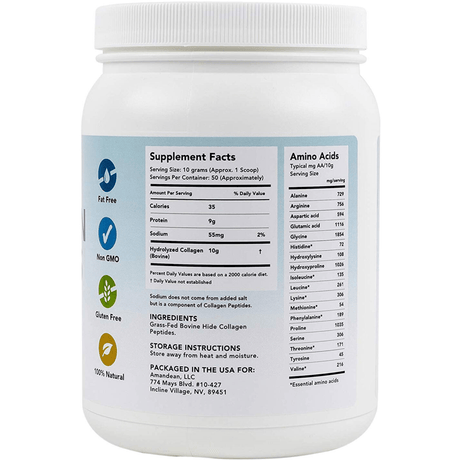 Amandean Collagen Peptides - Sin Sabor - Polvo - Haz Tu Pedido