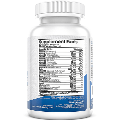 Smooth Viking Vitaminas Para La Barba - 60 Cápsulas De Origen Vegetales - Haz Tu Pedido