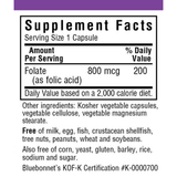 Bluebonnet Folic Acid - 800 mcg - Vegetable Capsules - Haz Tu Pedido