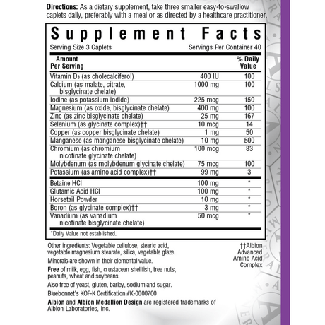 Bluebonnet Albion High Potency Chelated Multiminerals Iron Free - Haz Tu Pedido