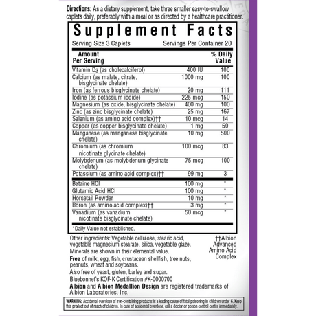 Bluebonnet Albion High Potency Chelated Multiminerals - Haz Tu Pedido