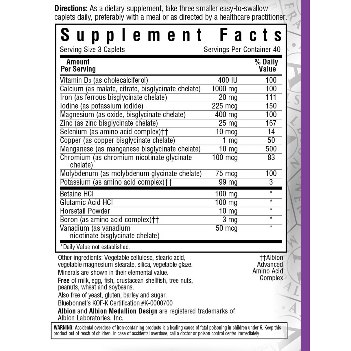 Bluebonnet Albion High Potency Chelated Multiminerals - Haz Tu Pedido
