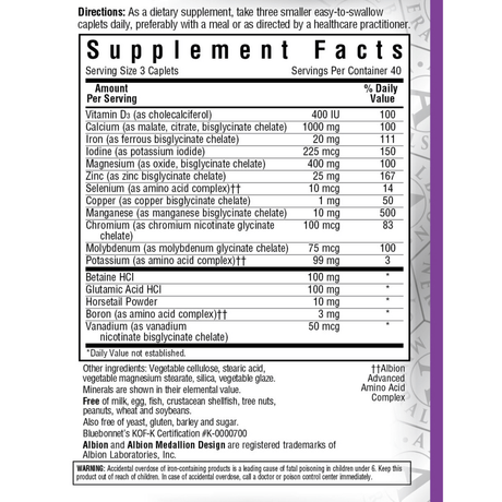 Bluebonnet Albion High Potency Chelated Multiminerals - Haz Tu Pedido