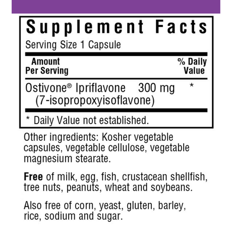 Bluebonnet Ipriflavone - 300 mg - 60 Cápsulas De Origen Vegetal - Haz Tu Pedido