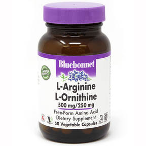 Bluebonnet L-Arginine L-Ornithine - 500 mg/250 mg - Vegetable Capsules - Haz Tu Pedido