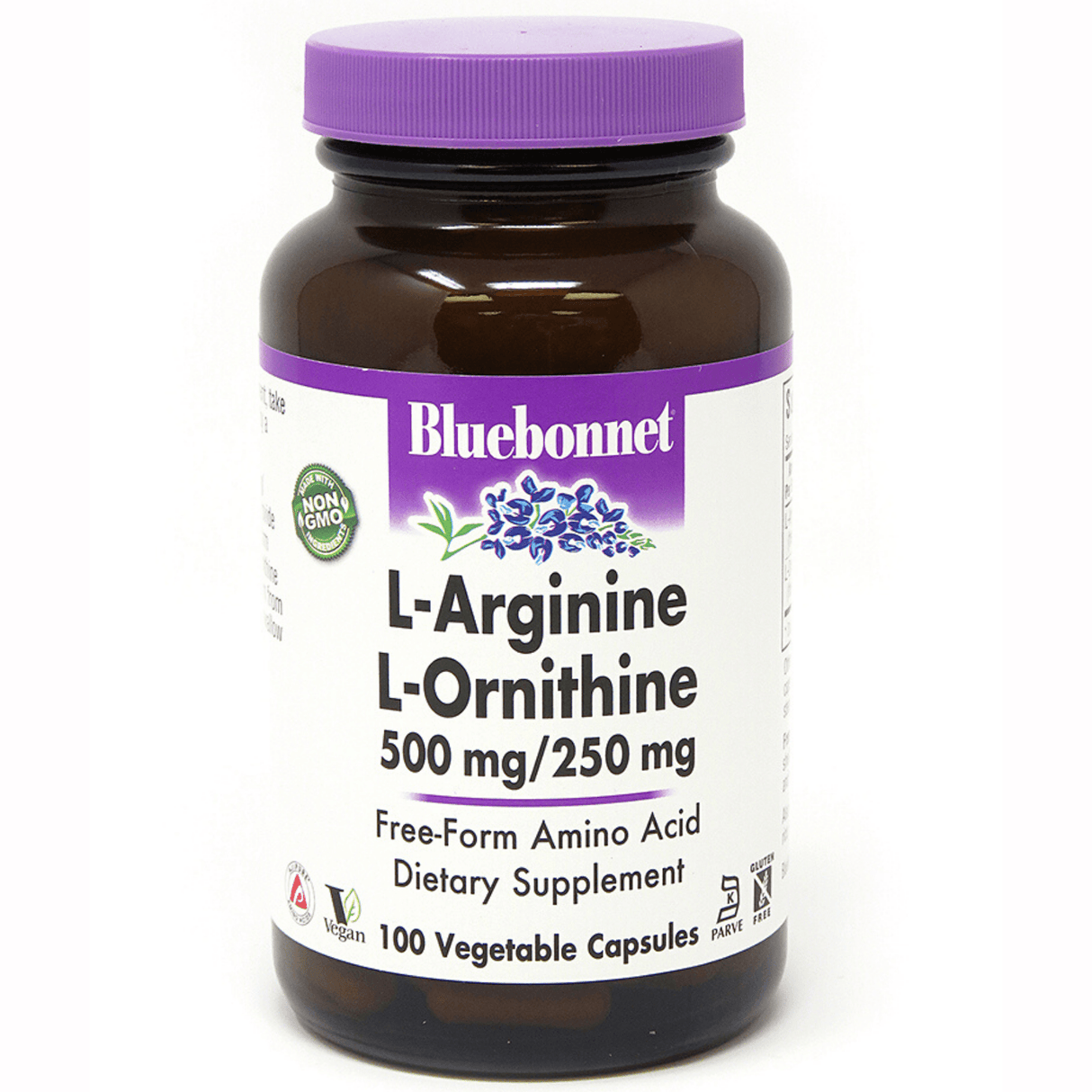 Bluebonnet L-Arginine L-Ornithine - 500 mg/250 mg - Vegetable Capsules - Haz Tu Pedido