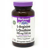 Bluebonnet L-Arginine L-Ornithine - 500 mg/250 mg - Vegetable Capsules - Haz Tu Pedido