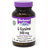 Bluebonnet L-Lysine - 500 mg - 100 Cápsulas De Origen Vegetal - Haz Tu Pedido