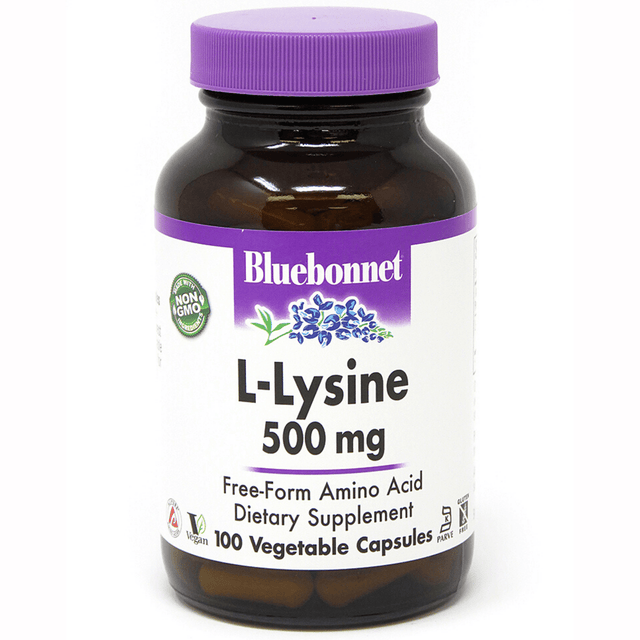 Bluebonnet L-Lysine - 500 mg - 100 Cápsulas De Origen Vegetal - Haz Tu Pedido