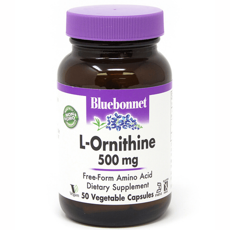 Bluebonnet L-Ornithine - 500 mg - Vegetable Capsules - Haz Tu Pedido