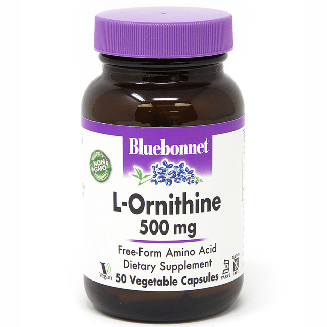 Bluebonnet L-Ornithine - 500 mg - Vegetable Capsules - Haz Tu Pedido