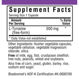 Bluebonnet L-Tyrosine - 500 mg - Vegetable Capsules - Haz Tu Pedido