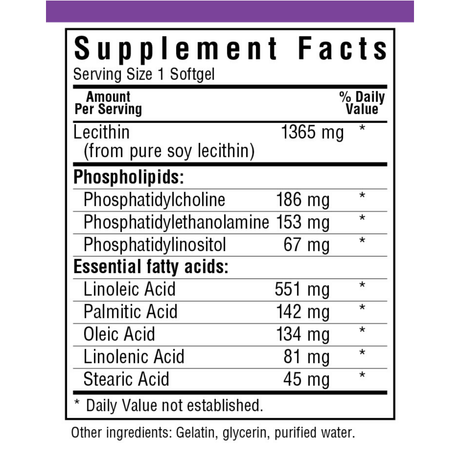 Bluebonnet Natural Lecithin - 1365 mg - Softgels - Haz Tu Pedido