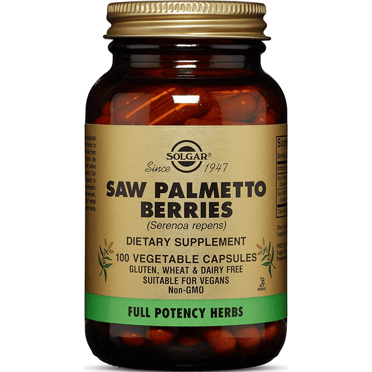 Solgar Saw Palmetto Berries - 100 Cápsulas De Origen Vegetal - Haz Tu Pedido