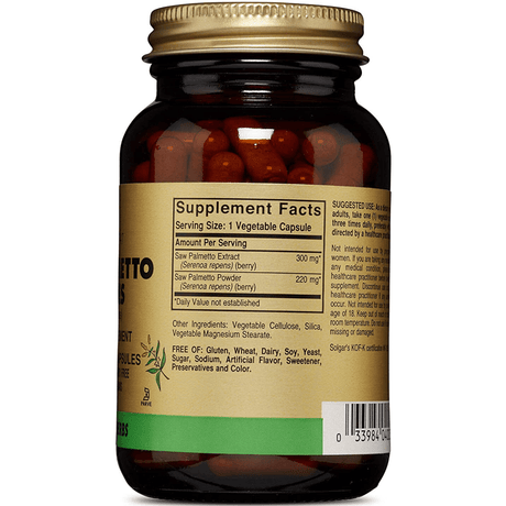 Solgar Saw Palmetto Berries - 100 Cápsulas De Origen Vegetal - Haz Tu Pedido