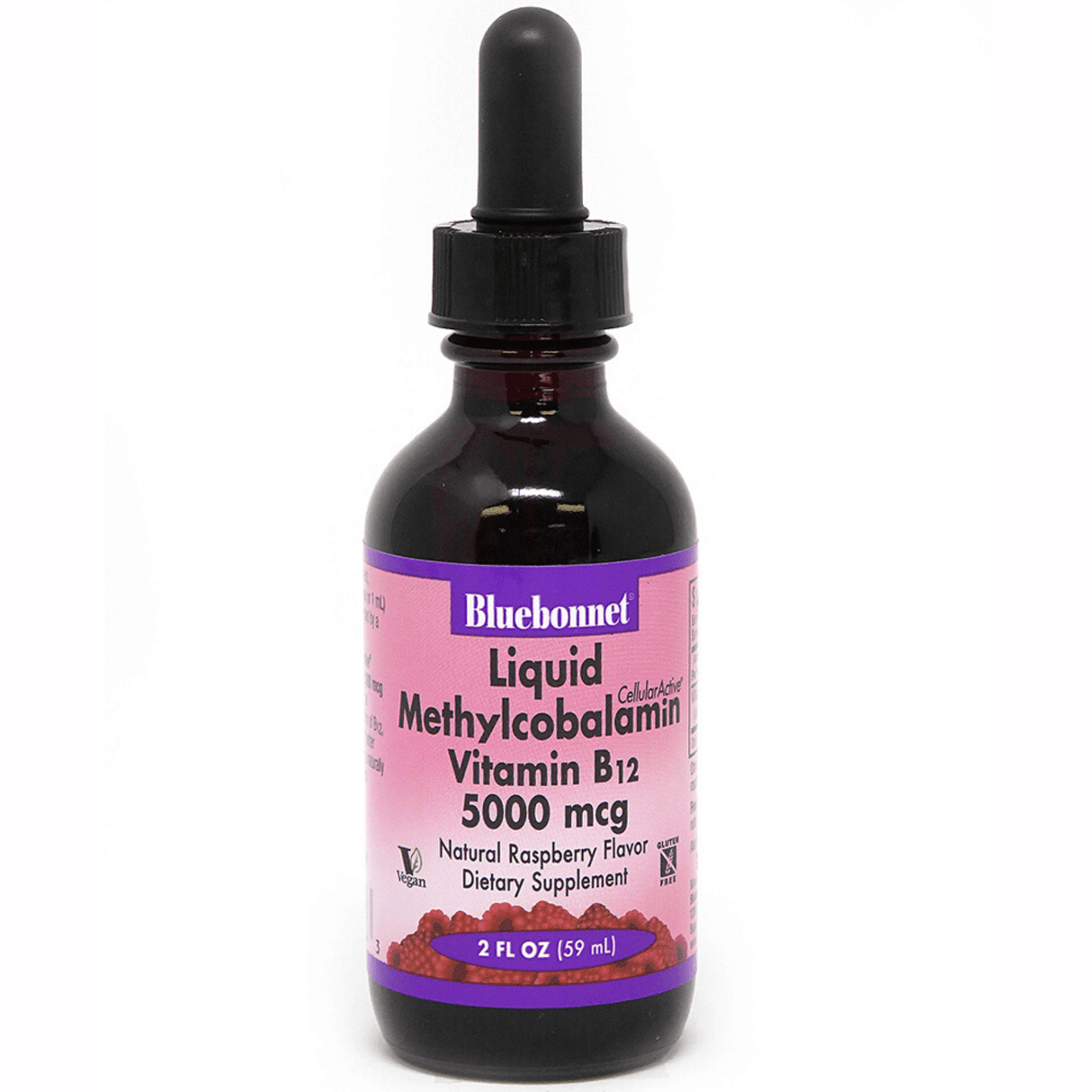 Bluebonnet Liquid CellularActive Methylcobalamin Vitamin B12 - 5000 mcg - Frambuesa - 59 ml - Haz Tu Pedido