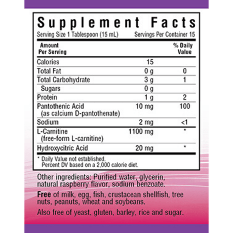 Bluebonnet Liquid L-Carnitine - 1100 mg - 236 ml - Haz Tu Pedido