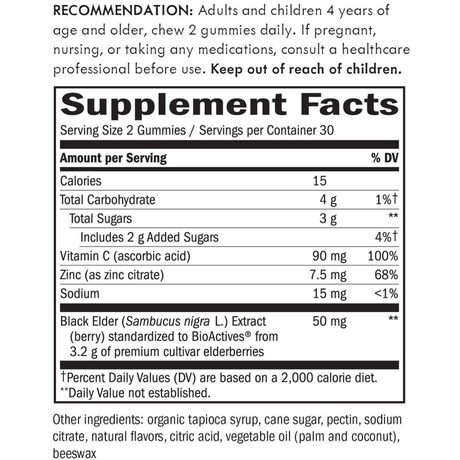 Natures Way Sambucus Gummies - Saúco Negro - 60 Gomitas - Haz Tu Pedido