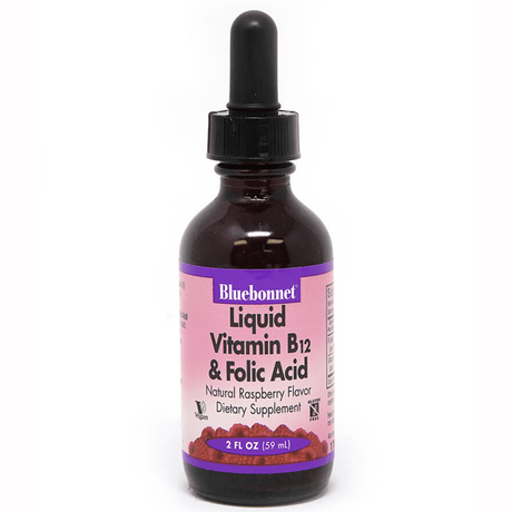 Bluebonnet Liquid Vitamin B12 & Folic Acid - Frambuesa - 59 ml - Haz Tu Pedido