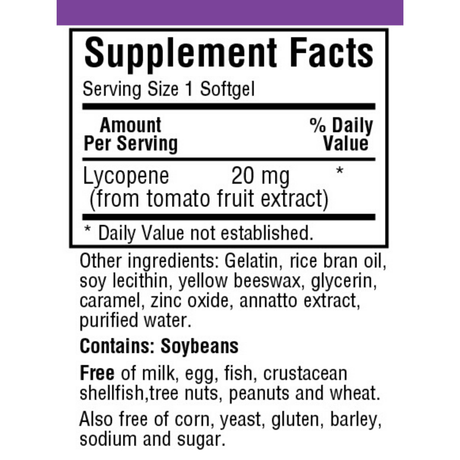 Bluebonnet Lycopene - 20 mg - Softgels - Haz Tu Pedido