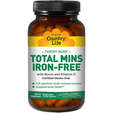 Country Life Total Mins Iron Free - 150 Cápsulas Vegetarianas - Haz Tu Pedido