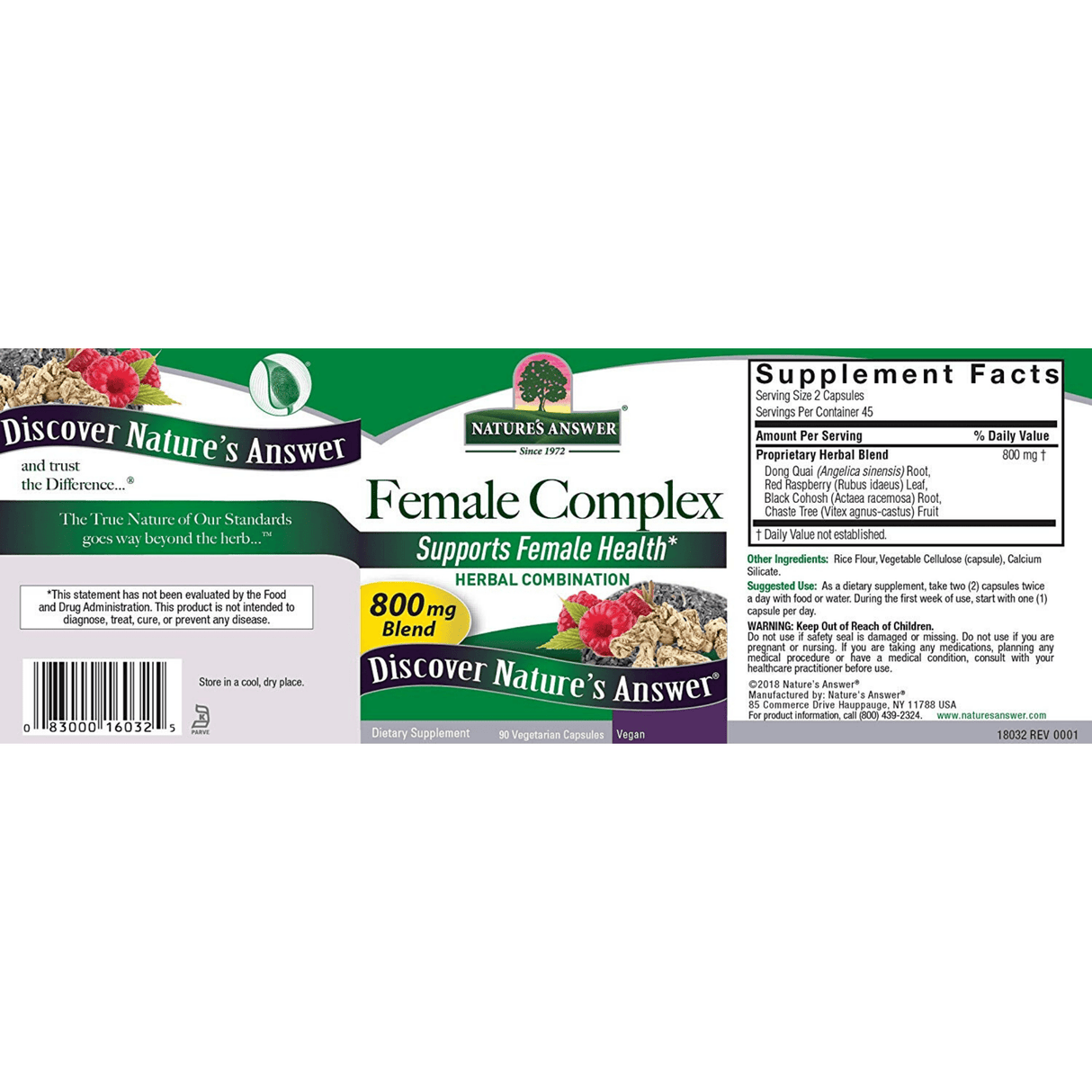 Natures Answer Female Complex - 90 Cápsulas Vegetarianas - Haz Tu Pedido