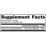 Jarrow Formulas Vitamin D3 1000 IU - Cápsulas Blandas - Haz Tu Pedido