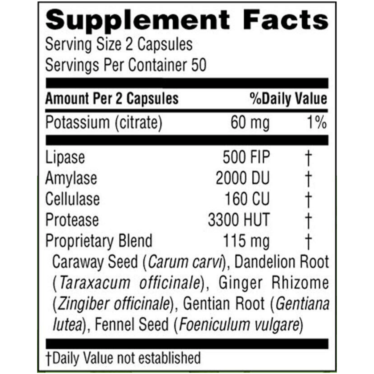 Nature's Sunshine Hi Lipase - 100 Cápsulas - Haz Tu Pedido