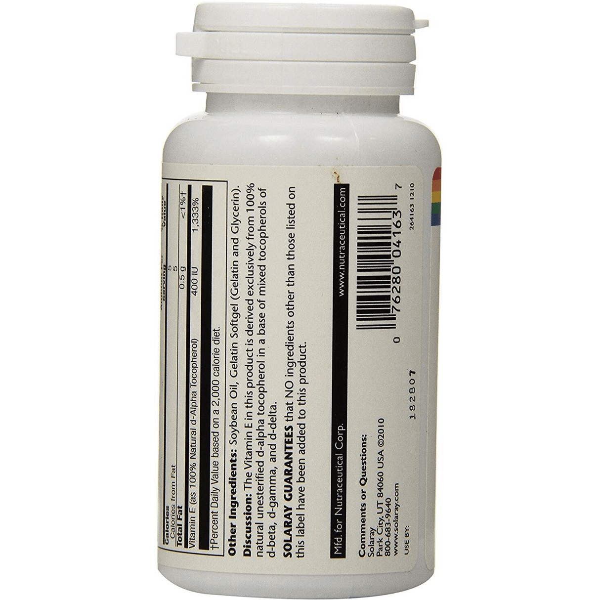 Solaray Vitamin E 400 IU - 100 Cápsulas Blandas - Haz Tu Pedido