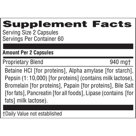 Nature's Sunshine Food Enzymes - 120 Cápsulas - Haz Tu Pedido