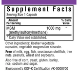 Bluebonnet Msm 1000 Mg - 60 Vegetable Capsules - Haz Tu Pedido