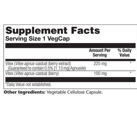 Solaray Vitex Berry Extract - 60 Capsulas De Origen Vegetal - Haz Tu Pedido