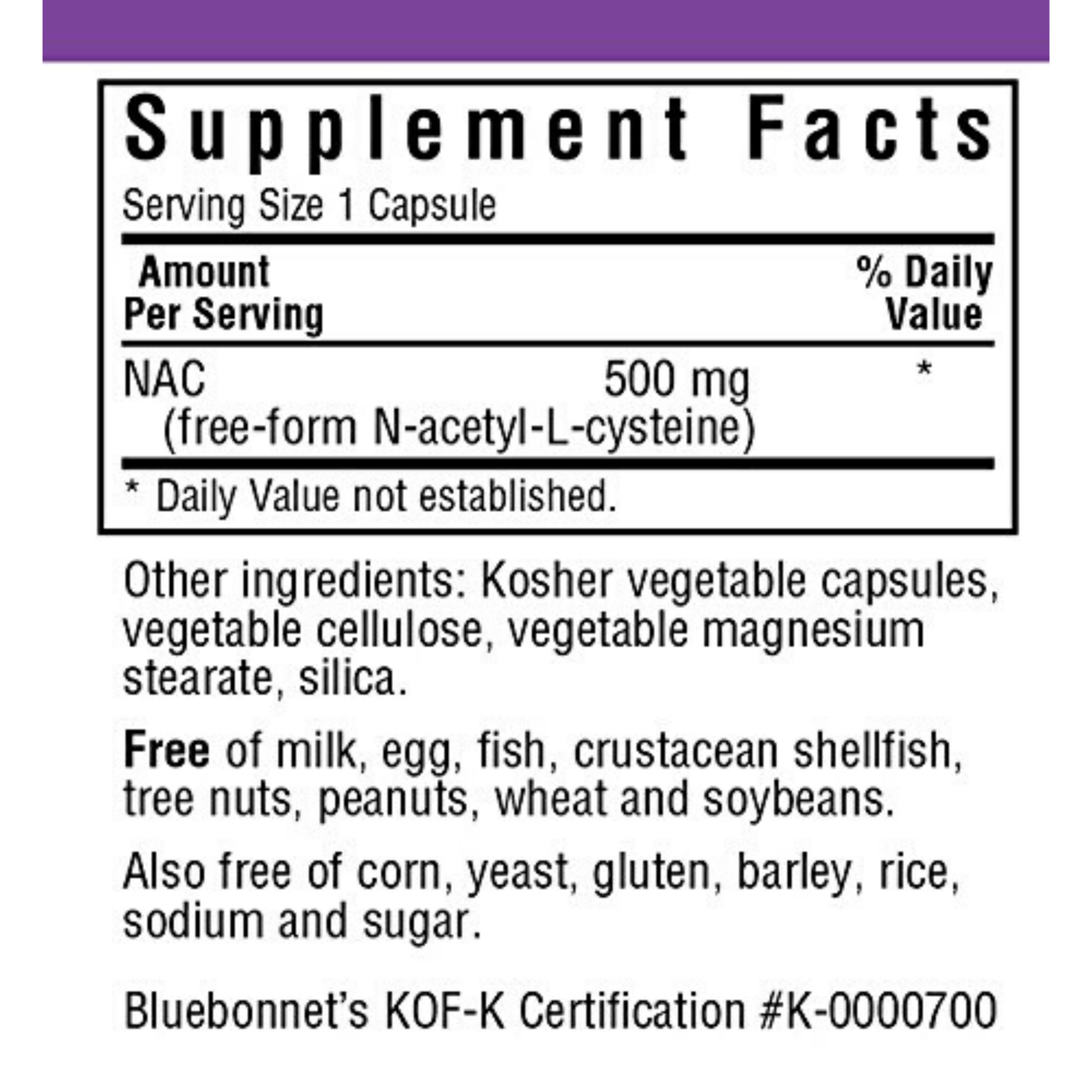 Bluebonnet NAC 500 mg - Haz Tu Pedido