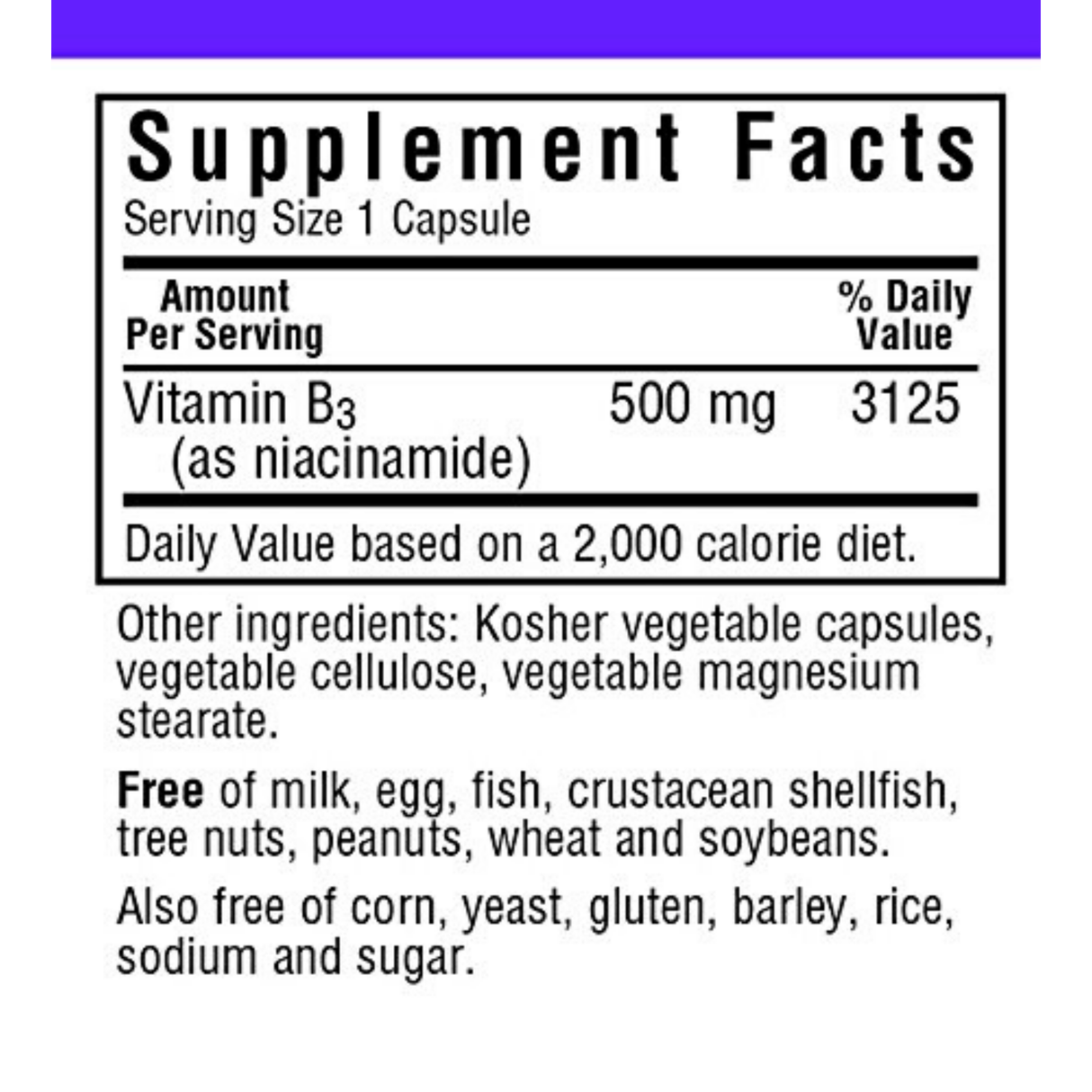 Bluebonnet Niaciamide 500 mg - 60 Capsulas De Origen Vegetal - Haz Tu Pedido