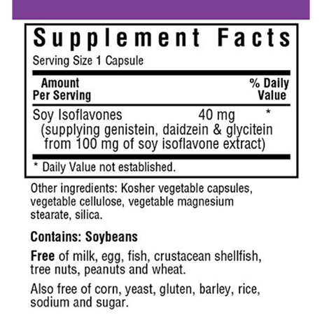 Bluebonnet Non-GMO Soy Isoflavones - 60 Capsulas De Origen Vegetal - Haz Tu Pedido